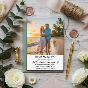 25th Wedding Anniversary Save the Date Photo Card