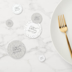 25th Wedding Anniversary Silver Hearts Confetti