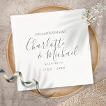 25th Wedding Anniversary Silver Simple Signature Napkin<br><div class="desc">Featuring chic silver signature names. Personalise with your special twenty-five years silver anniversary information in chic lettering. Designed by Thisisnotme©</div>