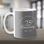 25th Wedding Anniversary Silver Stardust Coffee Mug<br><div class="desc">Designed to coordinate with our 25th Anniversary Silver Stardust collection. Featuring delicate silver stardust. Personalize with your special twenty-fifth silver anniversary information in chic silver lettering. Designed by Thisisnotme©</div>