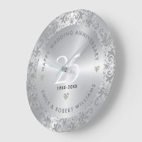 25th Wedding Anniversary Silver Swirls