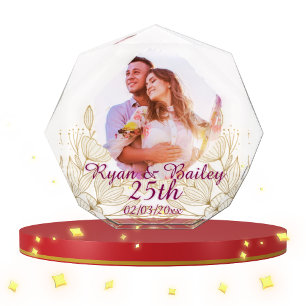 25th Wedding Anniversary Spring Flowers Design Photo Block