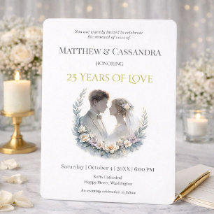 25th Wedding Anniversary Vow Renewal Invitation