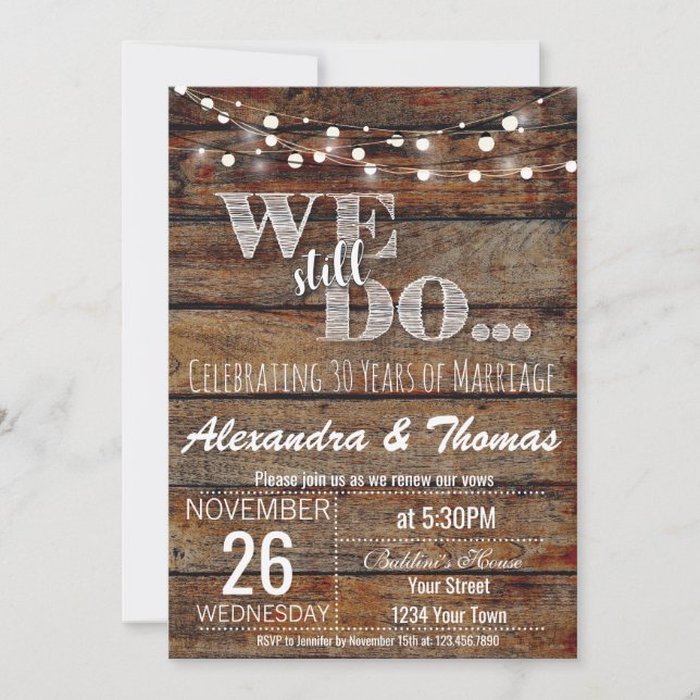 25th Wedding Anniversary, We Still do Anniversary Invitation (Front)