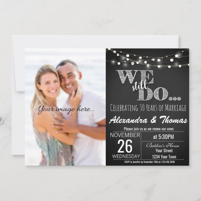 25th Wedding Anniversary, We Still do Anniversary Invitation (Front)