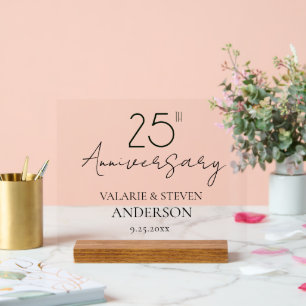 25th Wedding Anniversary Welcome Acrylic Sign