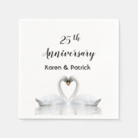 25th wedding anniversary white swans love