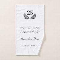 25th wedding annversary white black wreath
