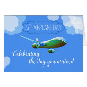 25th Year Airplane Adoption Day Green Airplane