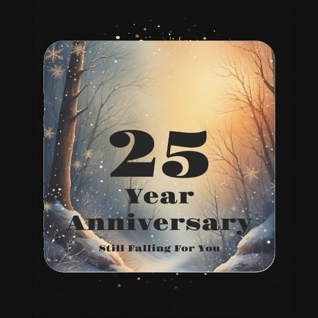 25th Year Anniversary Still Falling For You Bond  Square Sticker (25th Year Anniversary Still Falling For You Bond Square Sticker)