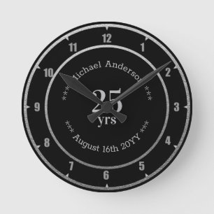 25yrs Retirement or Anniversary Personalized Round Clock