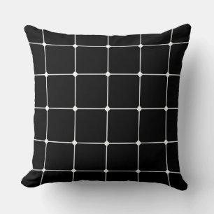 260216 Grid v2 - White on Black Throw Pillow