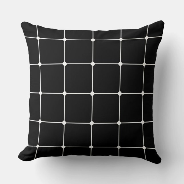 260216 Grid v2 - White on Black Throw Pillow (Front)