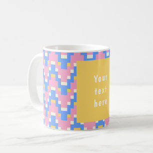26036B Geometric Zigzag Wave Pink Blue Yellow Coffee Mug