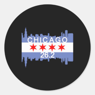 262 Mile Marathon Runner Chicago Running Classic Round Sticker