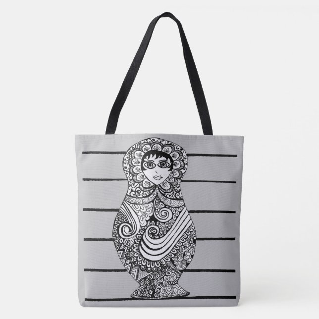 264 - Matrioska BW Tote Bag (Front)