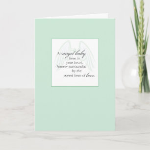 2653 Angel Baby Wings Green, Sympathy Card