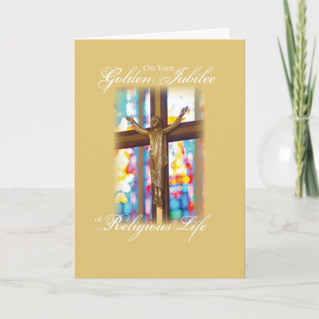 2683 Golden Jubilee Stained Glass Card (Front)