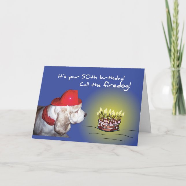 2693 50th Birthday Firedog Card (Front)
