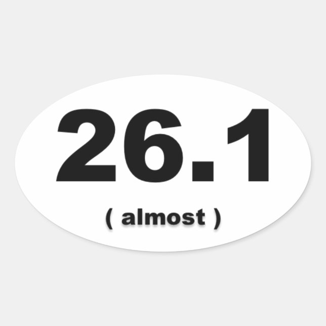 26.1 Autocollant marathon "Presque" marathon drôle (Devant)