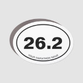 26.2 Custom Marathon Name Souvenir Euro Oval Car Magnet (Front)