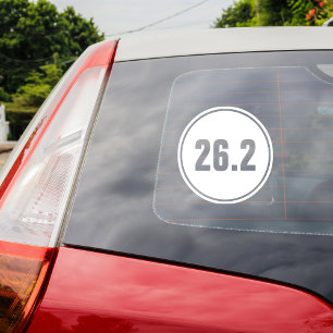 26.2 Full Marathon Black White Window Cling