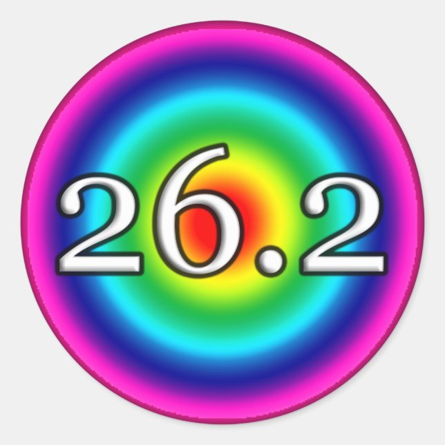 26.2 Marathon Rainbow Sticker (Front)