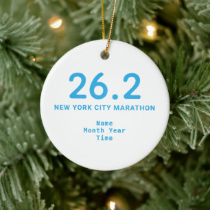 26.2 Marathon Runner Personalized Blue Ceramic Ornament
