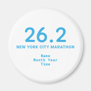 26.2 Marathon Runner Personalized Blue Magnet