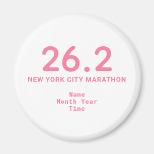 26.2 Marathon Runner Personalized Pink Magnet