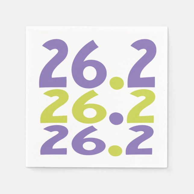 26.2 Marathon Runner theme Paper Party Napkins (Front)