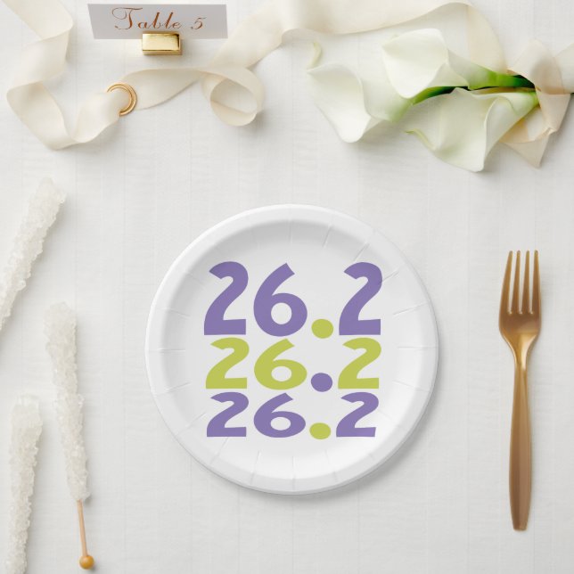 26.2 Marathon Runner theme Paper Plate (Wedding)