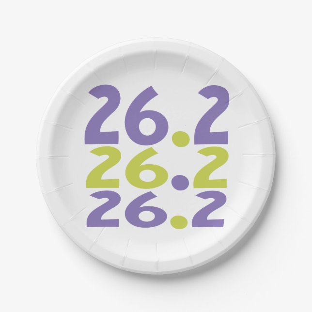 26.2 Marathon Runner theme Paper Plate (Front)