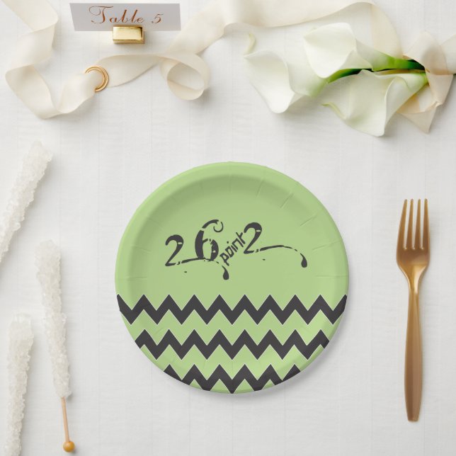 26.2 marathon runner Zigzags Paper Plate (Wedding)