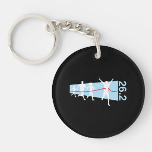 26.2 Marathon Running Finish Line Keychain