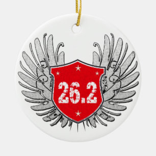 26.2 Marathon Shield Ceramic Ornament