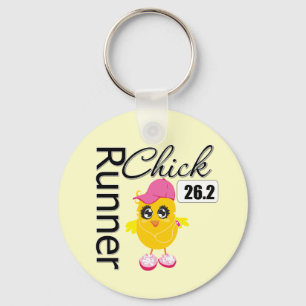26.2 Miles Marathon Runner Chick Keychain