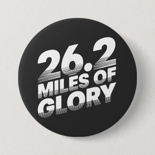 26.2 miles marathon running 3 inch round button