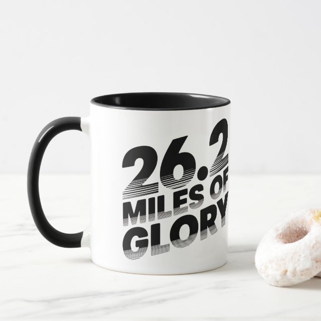 26.2 miles marathon running mug (With Donut)