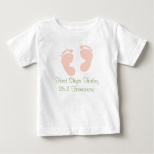 26.2 Pink Baby Footprints Infant Long Sleeve Tee