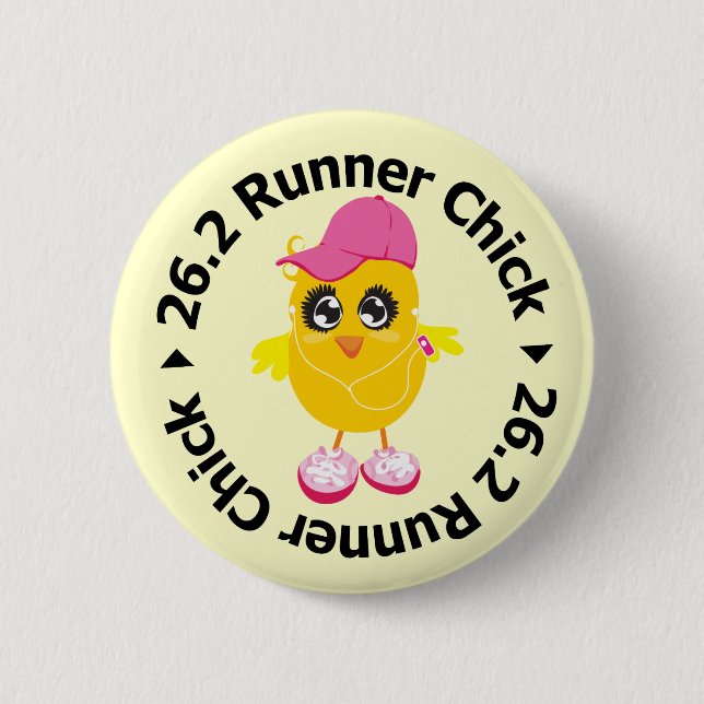 26.2 Runner Chick 2 Inch Round Button (Front)