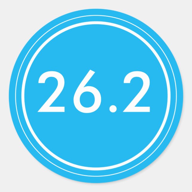 26.2 Sticker | Bleu clair avec blanc (Devant)