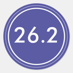 26.2 Sticker Blue with white