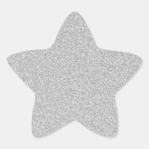26 Silver Glitter Print Sparkles Star Sticker