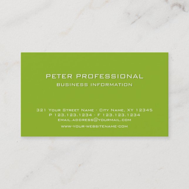 26 Vert citron vert Carte de visite professionnel  (Devant)
