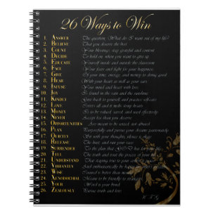 26 Ways to Win Journal black & right gold
