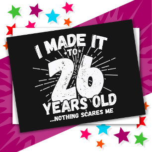 26 Year Old Sarcastic Meme Funny 26th Birthday Postcard