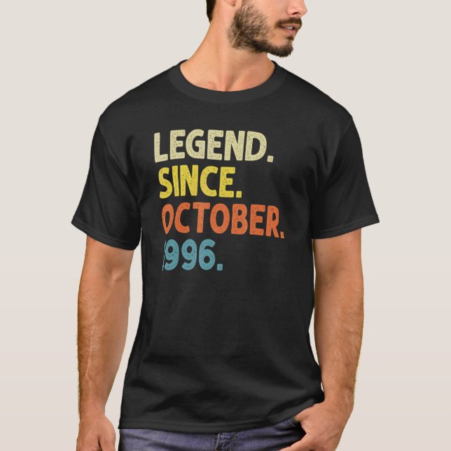 26 Years Old Legend Since October 1996 26th Birthd T-Shirt (Front)