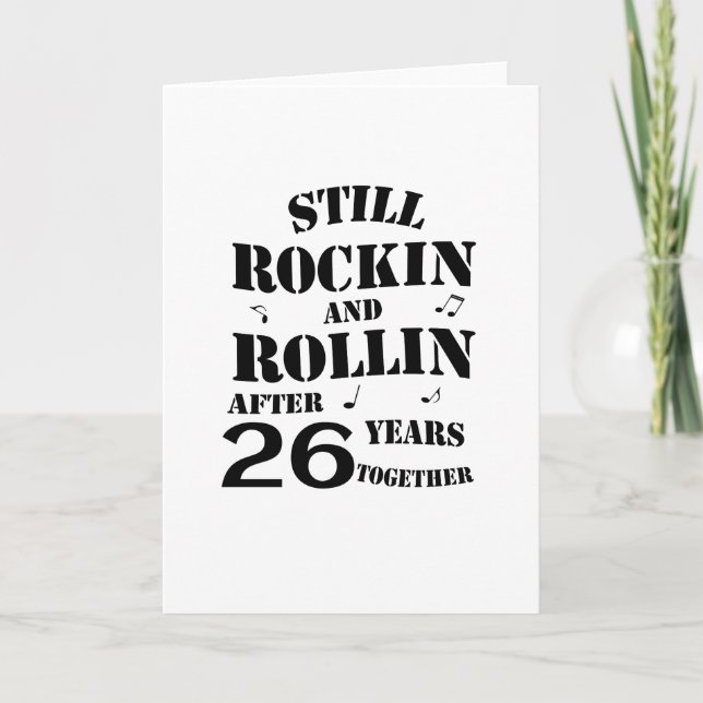 26th Anniversary - 26 Years Anniversary Couples Card (Front)