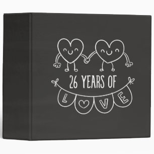 26th Anniversary Gift Chalk Hearts Binder